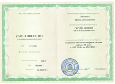 Сертификат Шевченко Ирина Александровна
